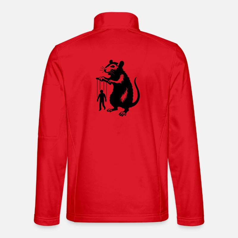 Ratte mit Mensch als Marionette  - Unisex Softshelljacke - Rot