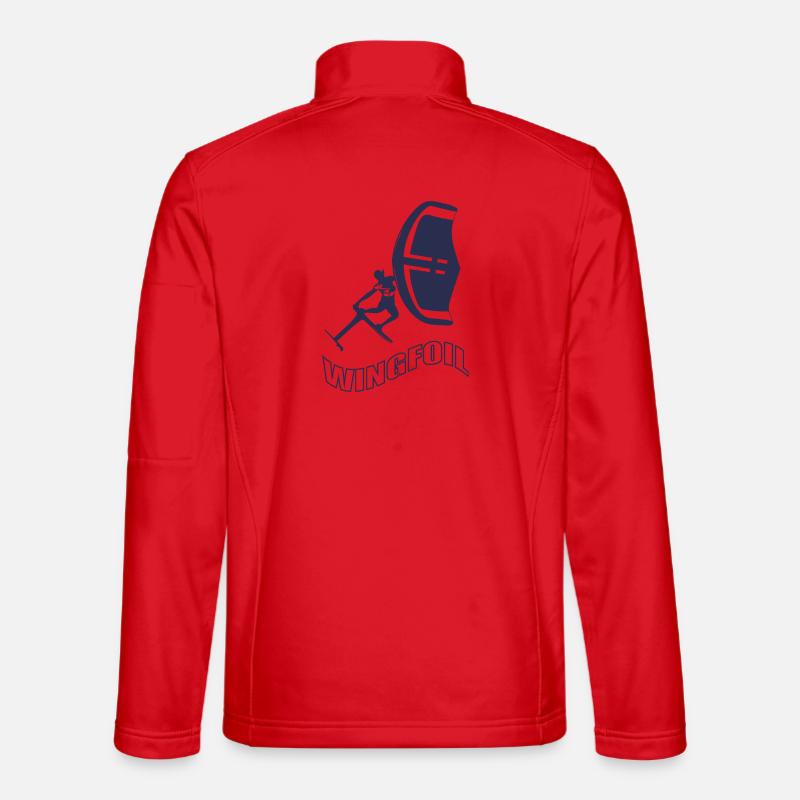 Windfoil Surfer Silhouette - Unisex Softshell Jacket - red