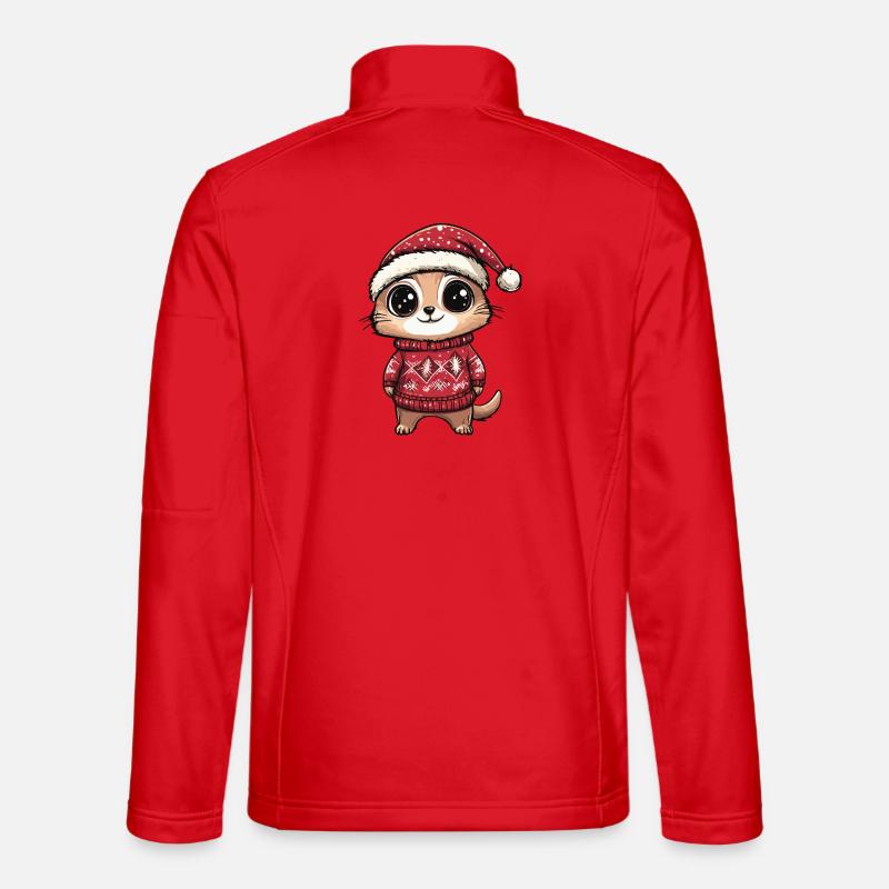 Erdmännchen Weihnachten Xmas - Unisex Softshelljacke - Rot