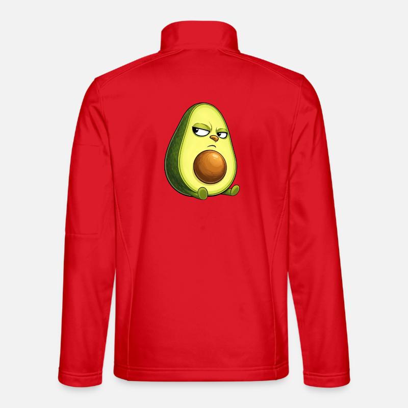 Cool avocado with sunglasses skeptical look Unisex Softshell Jacket