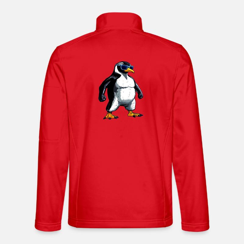 Penguin Bodybuilder - Unisex Softshell Jacket - red