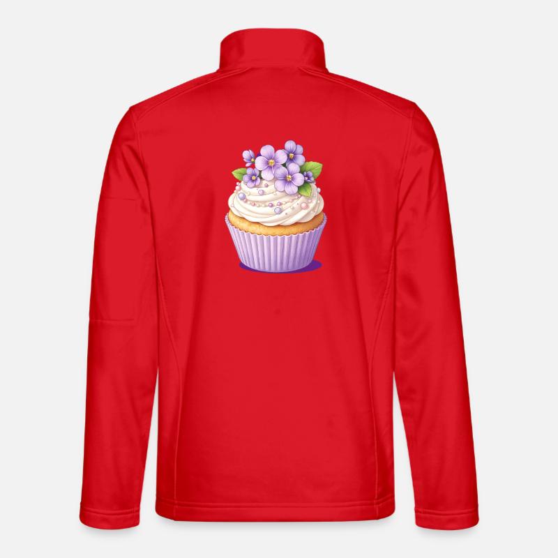Veilchen Cupcake mit Blüten Dekor Illustration Unisex Softshelljacke