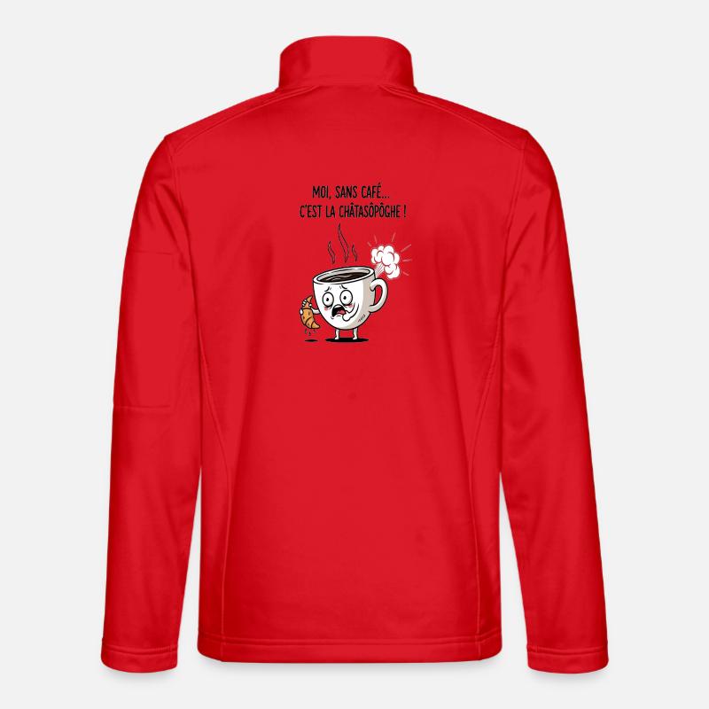 Caffeine Crisis Mug Cartoon - Unisex Softshell Jacket - red