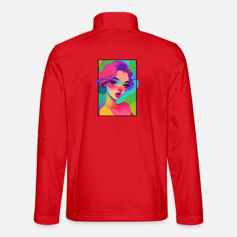Glam-Mädchen-Porträt - Unisex Softshelljacke - Rot