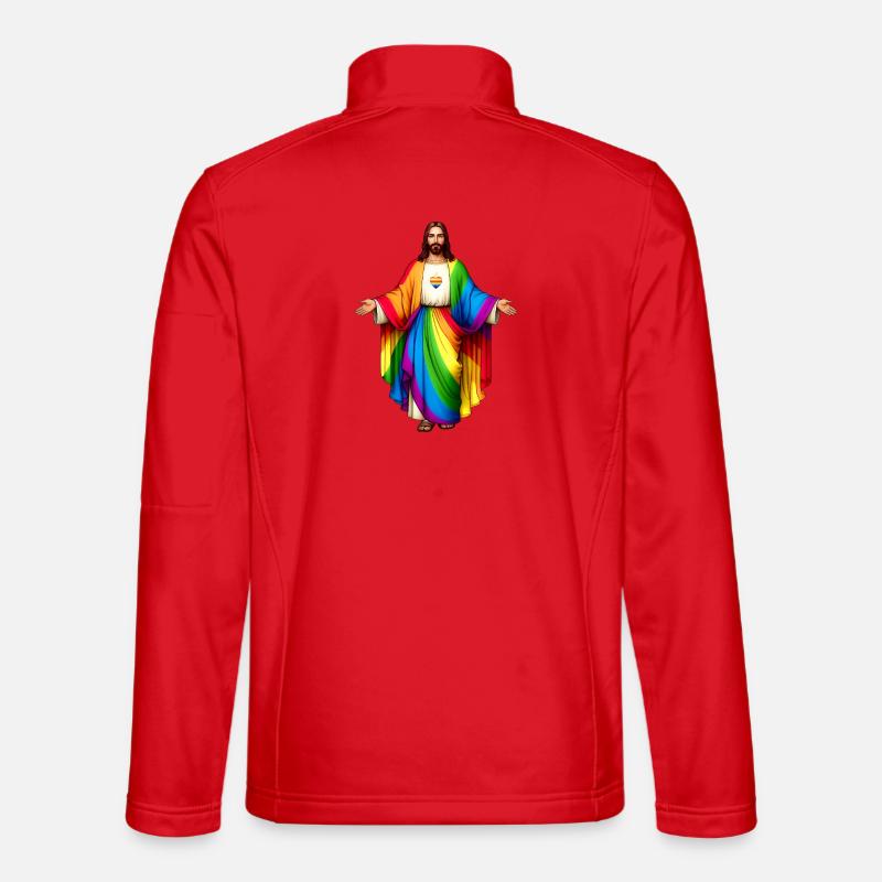 Jesus-Regenbogenherz-Stolz - Unisex Softshelljacke - Rot