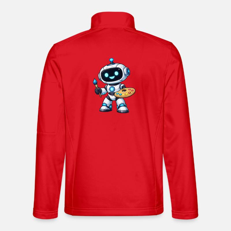 Künstlerischer Malroboter mit Palette - Unisex Softshelljacke - Rot