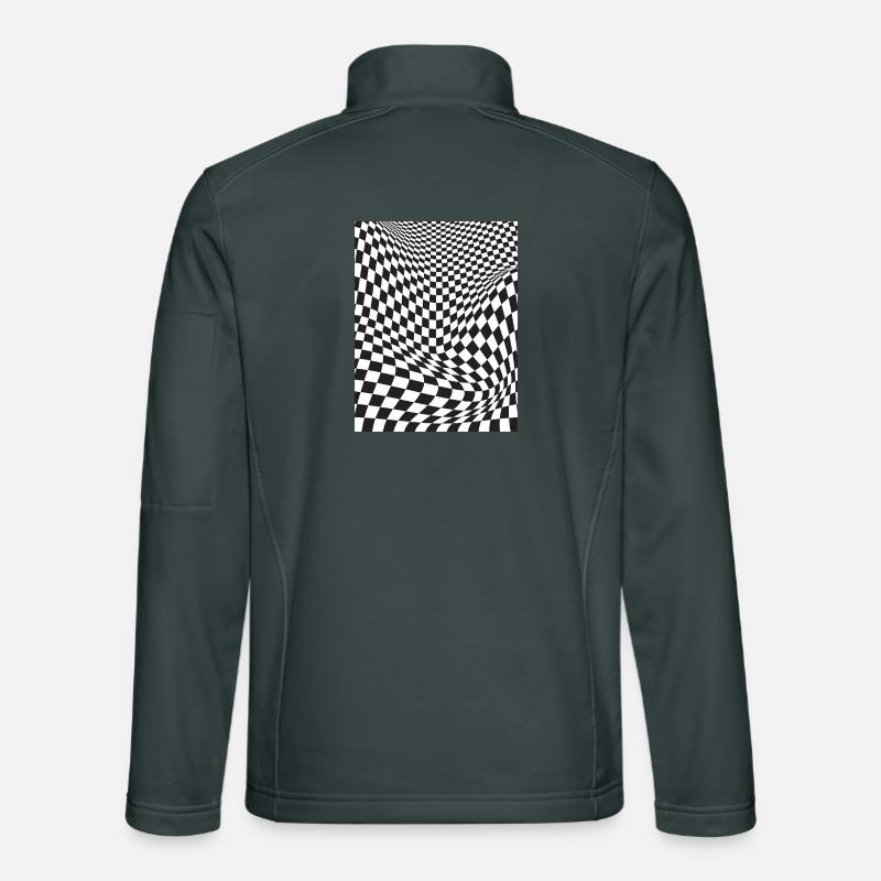 Warped Checkered Illusion Unisex Softshell Jacket