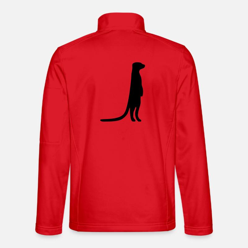 funny meerkat curious animal - Unisex Softshell Jacket - red