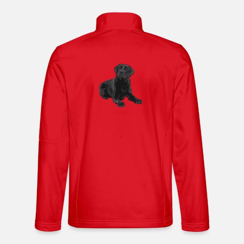 Black Labrador - Unisex Softshell Jacket - red