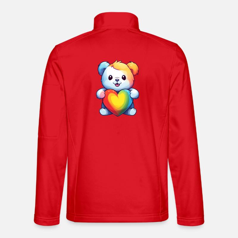 Love is a Bear Necessity - Unisex Softshell Jacket - red