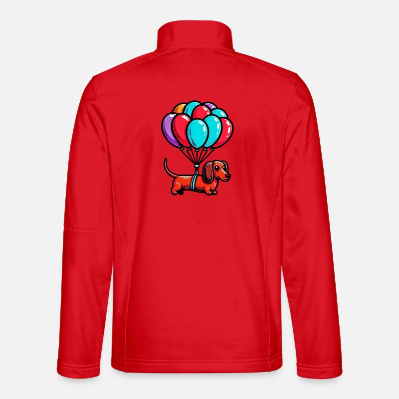 Dackelhund mit Luftballons Unisex Softshelljacke