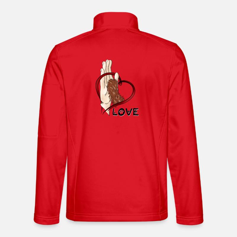 Pfotenliebe - braunes Pfötchen - Unisex Softshelljacke - Rot