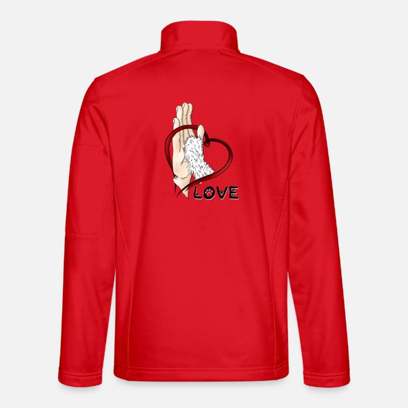 Pfotenliebe - weißes Pfötchen - Unisex Softshelljacke - Rot