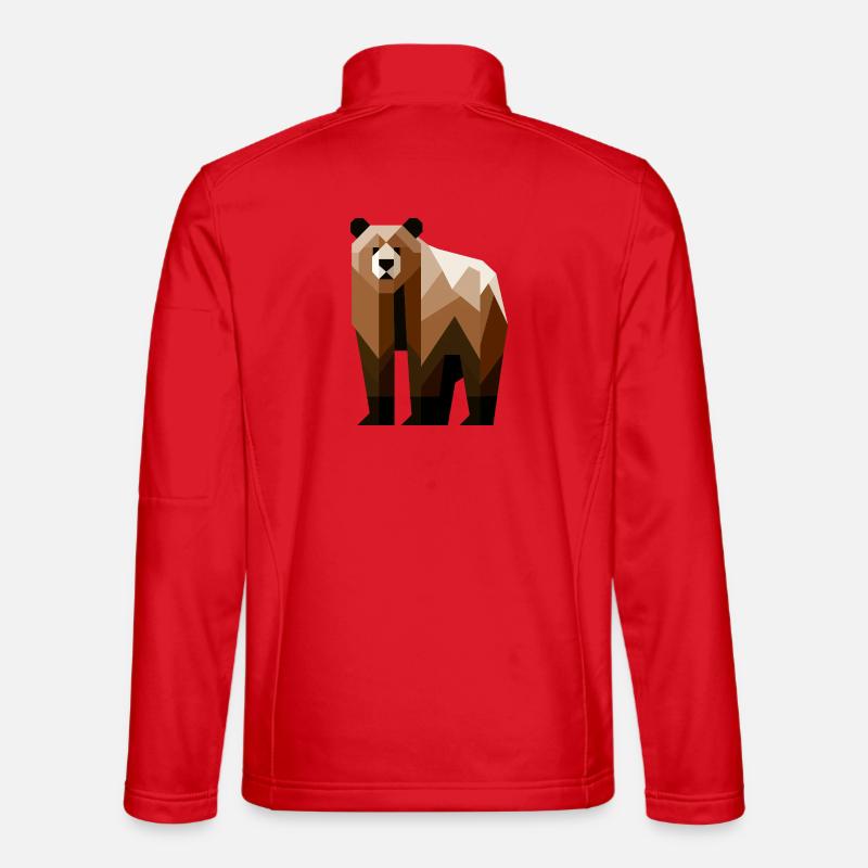 Geometric Bear - Unisex Softshell Jacket - red