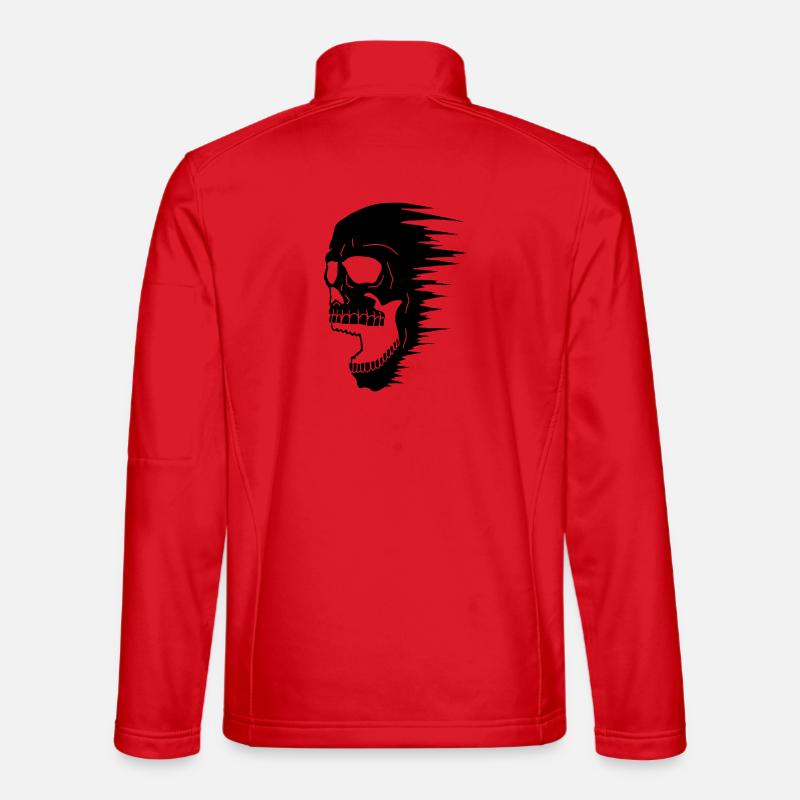 Black Skull and Speed - Unisex Softshell Jacket - red