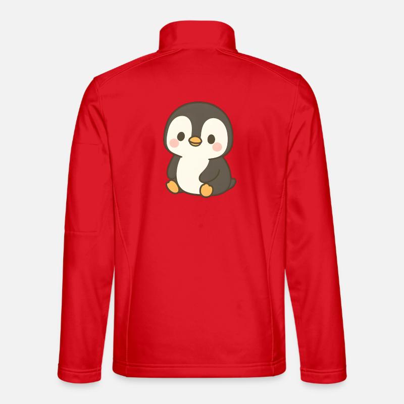 Charming Penguin with Blush - Unisex Softshell Jacket - red