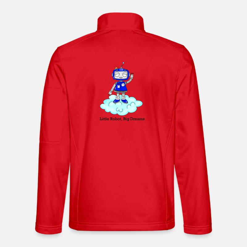 Cute Robo on Cloud - Unisex Softshell Jacket - red