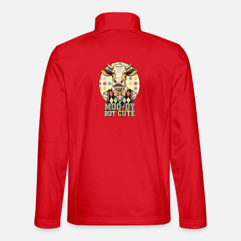 Moo-Dy But Cute Kuh - Unisex Softshelljacke - Rot