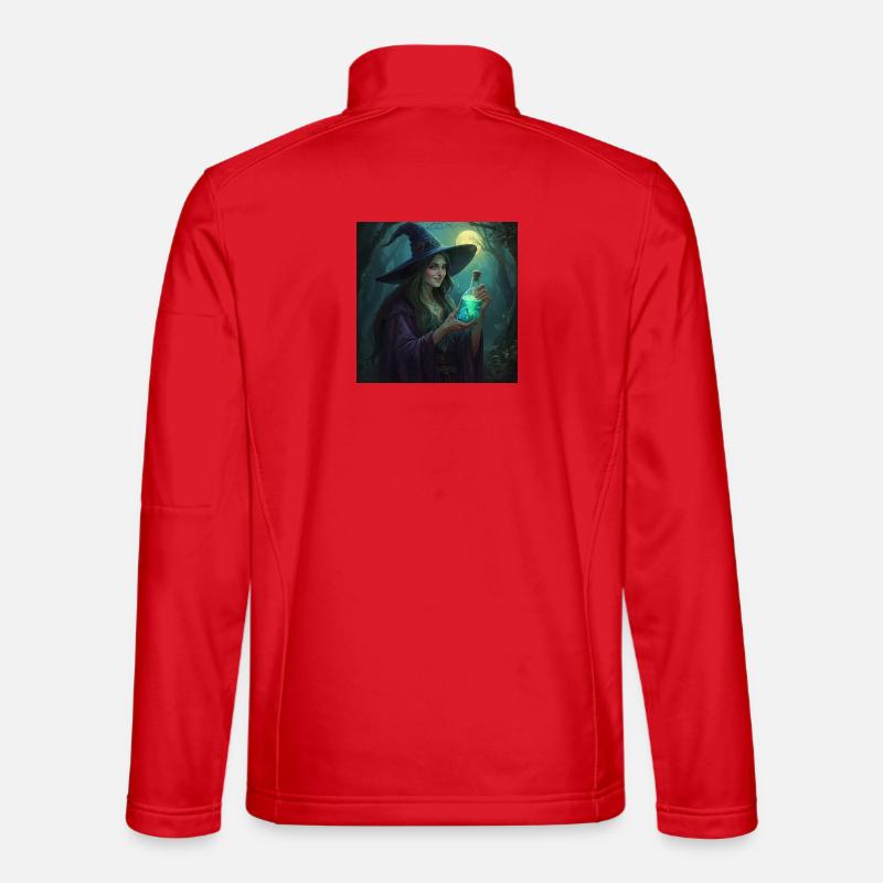 Forest Witch with Glowing Potion - Unisex Softshell Jacket - red