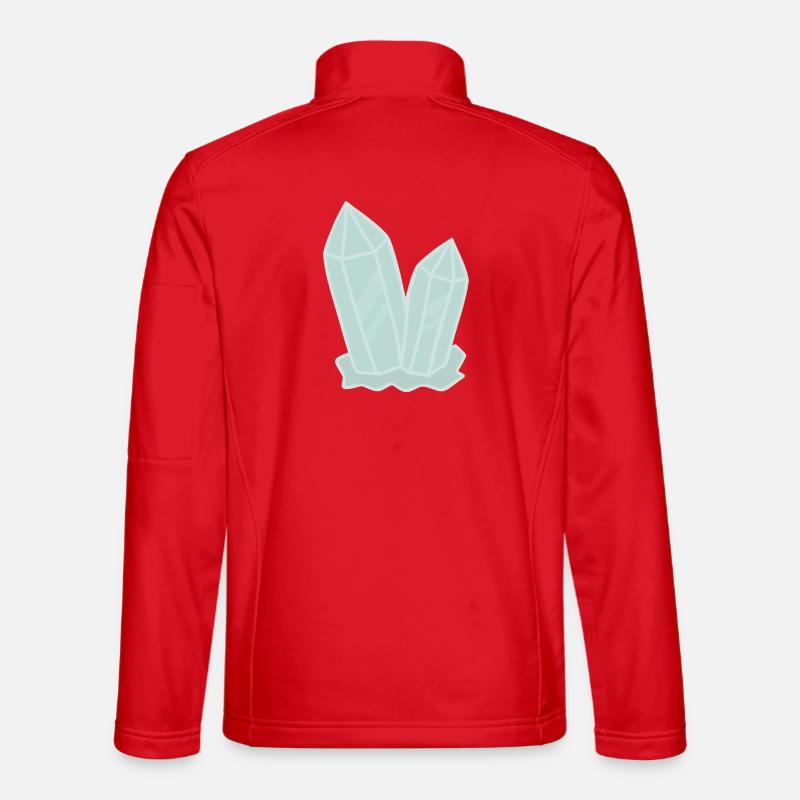 Crystal Cluster Geode Illustration - Unisex Softshell Jacket - red
