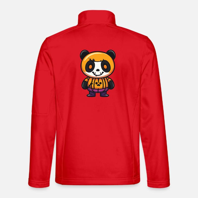 Panda Halloween Zombie - Unisex Softshell Jacket - red