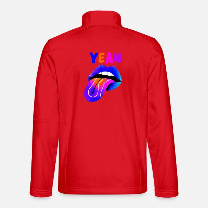 Vibrant Lips YEAH Pop Art - Unisex Softshell Jacket - red