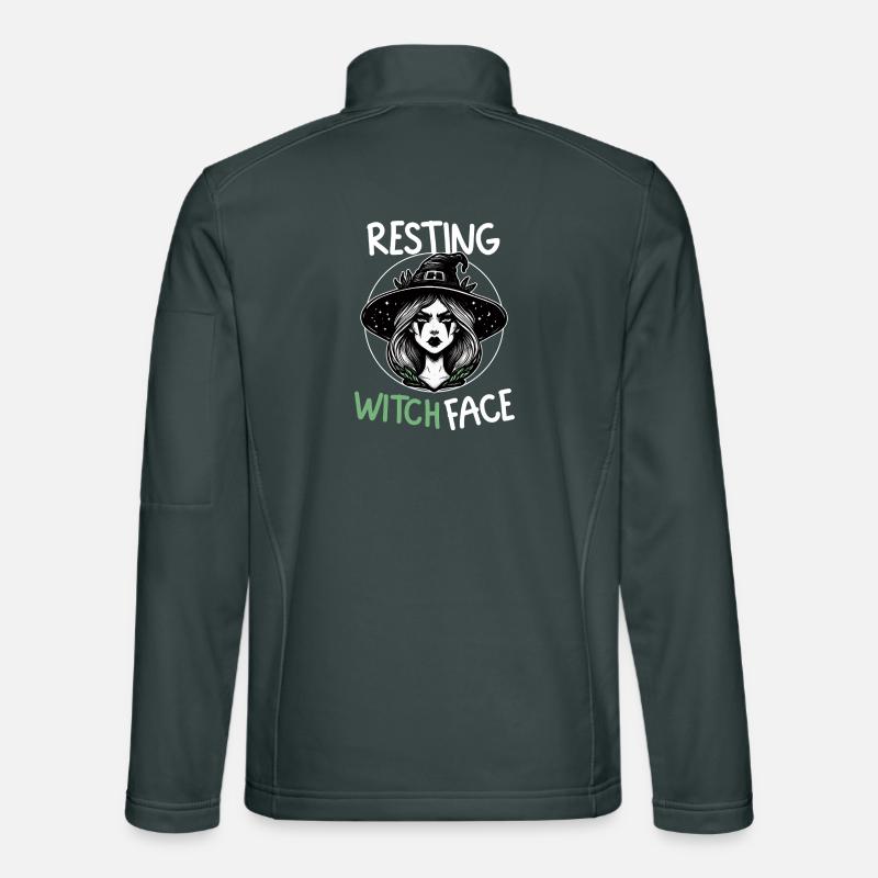 Witch Face at Rest Illustration Unisex Softshell Jacket