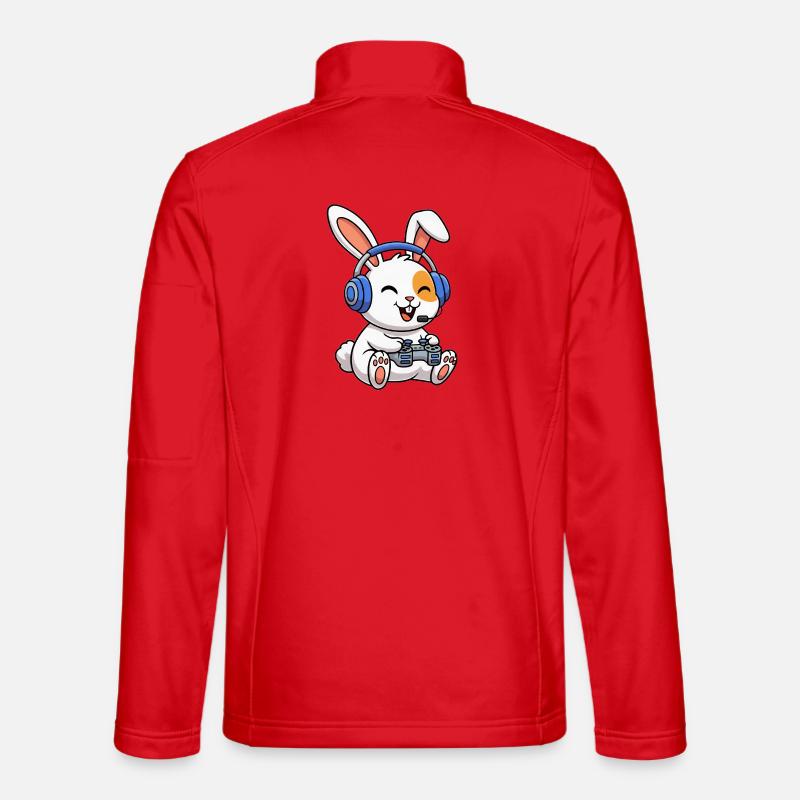 Rabbits playing games - Unisex Softshell Jacket - red