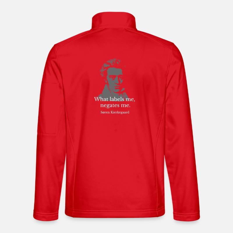 Identity vs Label Kierkegaard Portrait - Unisex Softshell Jacket - red