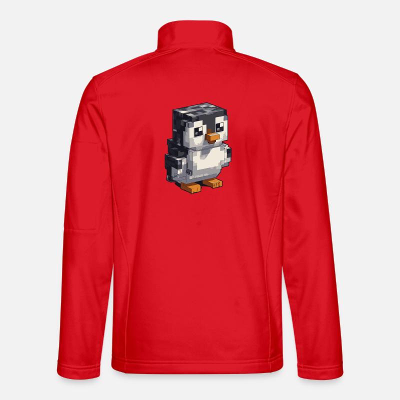 Niedlicher Pixel-Pinguin - Unisex Softshelljacke - Rot