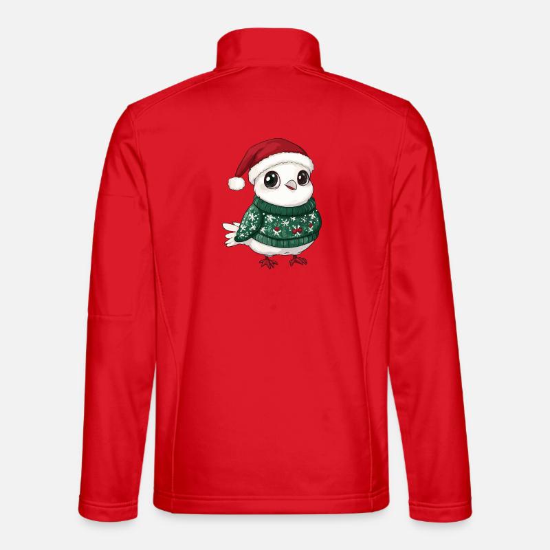 Dove Bird Christmas Xmas - Unisex Softshell Jacket - red