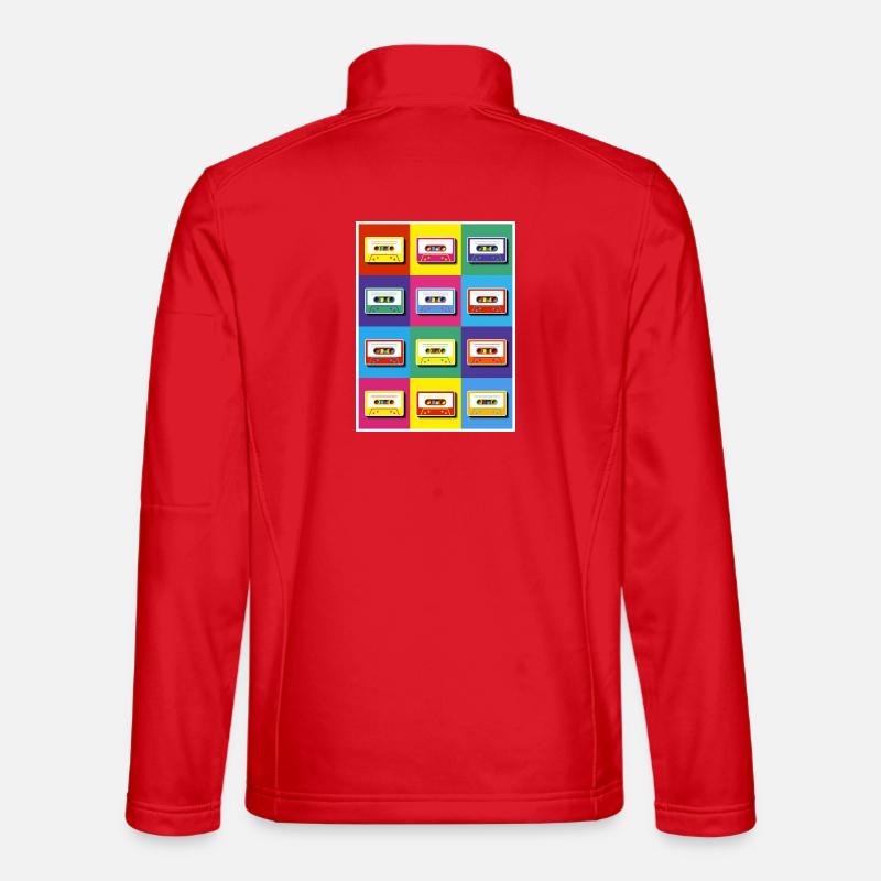 Pop Art Cassette Tapes - Unisex Softshell Jacket - red