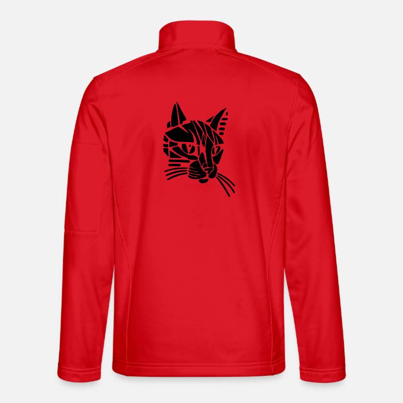 Black Tribal Cat Unisex Softshell Jacket