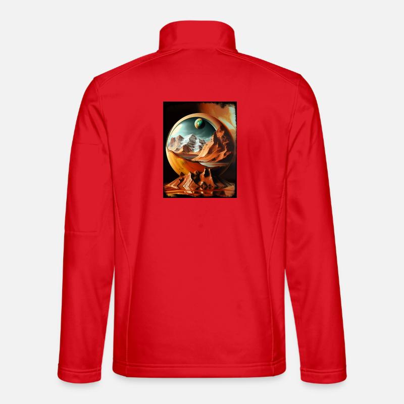 Planetary Globe Desert Landscape - Unisex Softshell Jacket - red