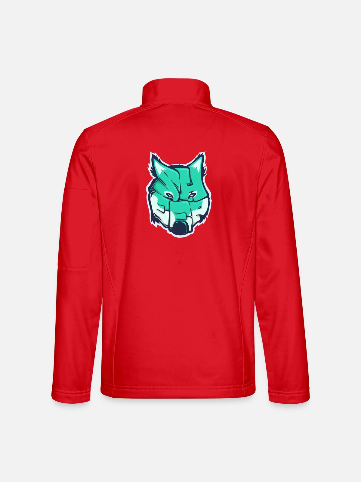 Wolf-Schaf, ein gezogenes Wort - Unisex Softshelljacke - Rot - Hinten