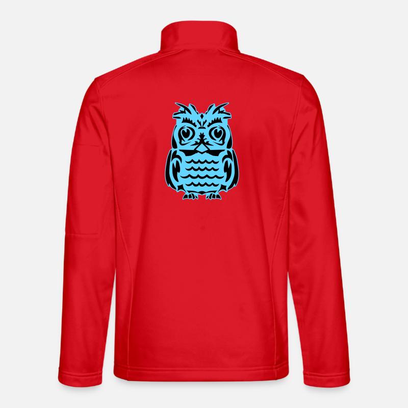 Light Blue Abstract Owl Unisex Softshell Jacket