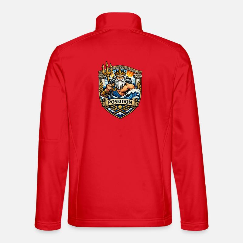 Poseidon Sea God - Unisex Softshell Jacket - red