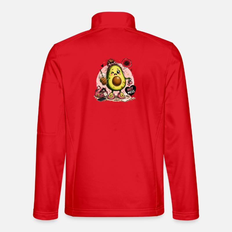 Kawaii Avocado Hot Mess - Unisex Softshelljacke - Rot