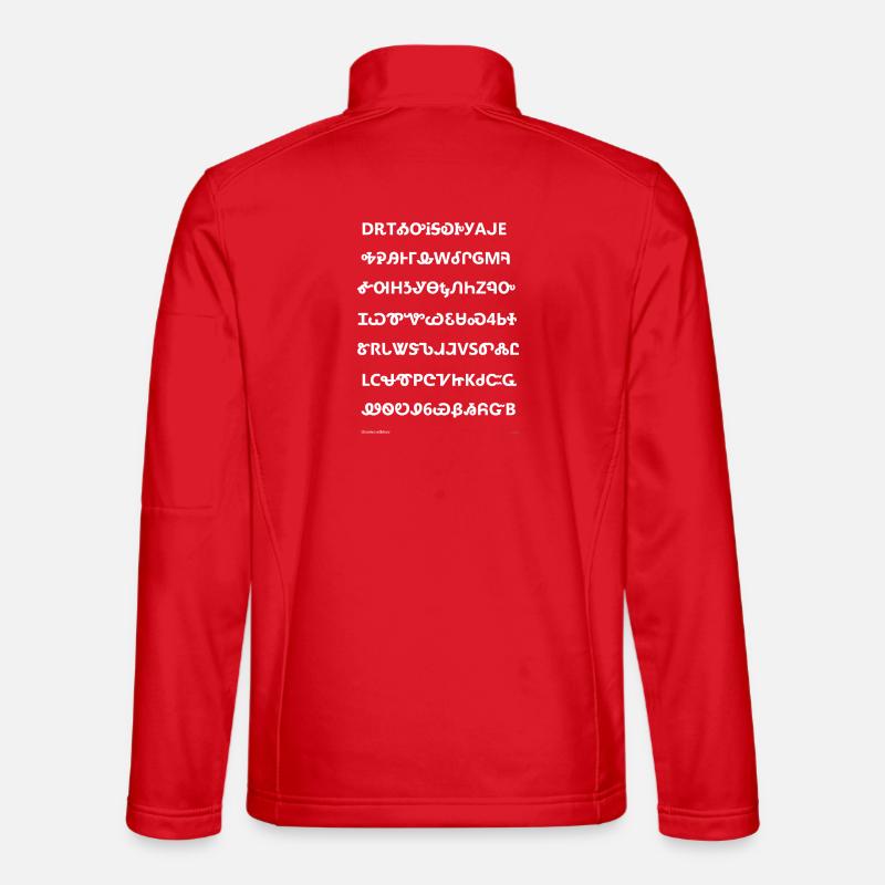 Cherokee Syllabary (white) - Unisex Softshell Jacket - red
