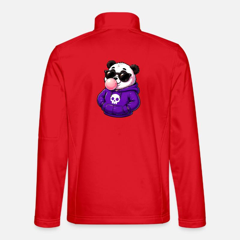 Cool_Panda_Bubblegum_Attitude - Unisex Softshelljacke - Rot