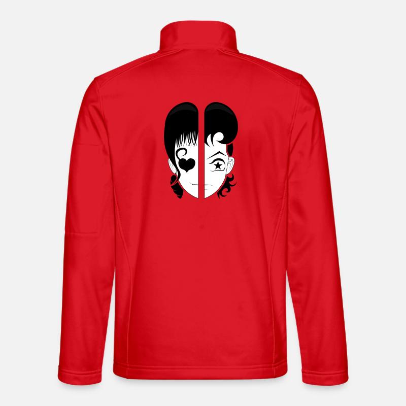 Dual Face: Heart and Star - Unisex Softshell Jacket - red