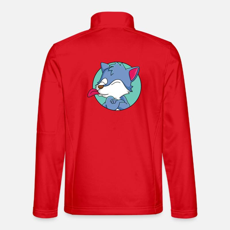 Frecher kleiner Wolf - Unisex Softshelljacke - Rot