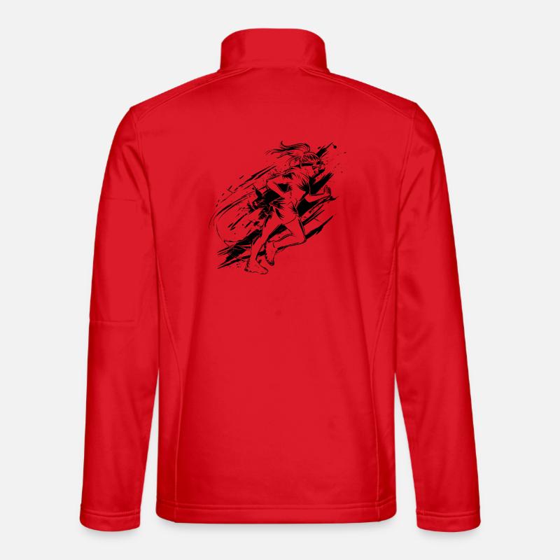 Runner Drawing Unisex Softshell Jacket