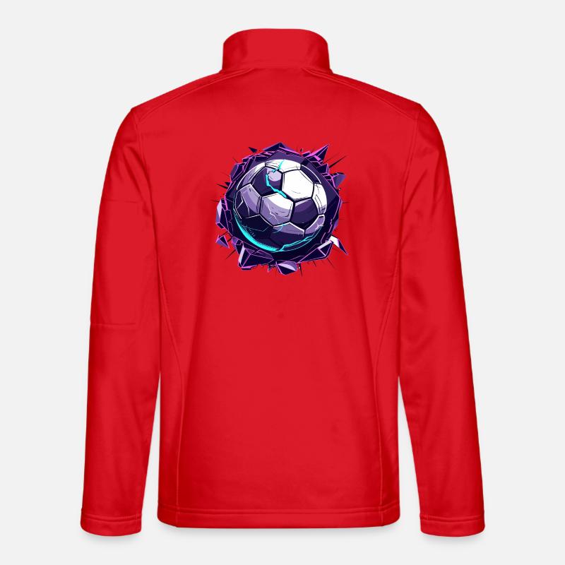 Fußball Comic Look - Unisex Softshelljacke - Rot