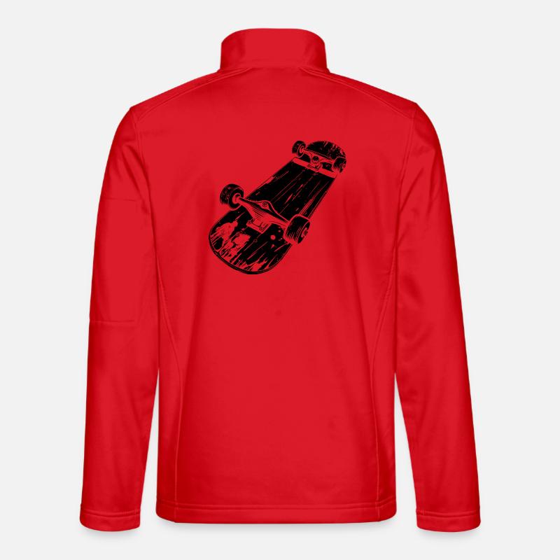 Skateboard Skizze - Unisex Softshelljacke - Rot