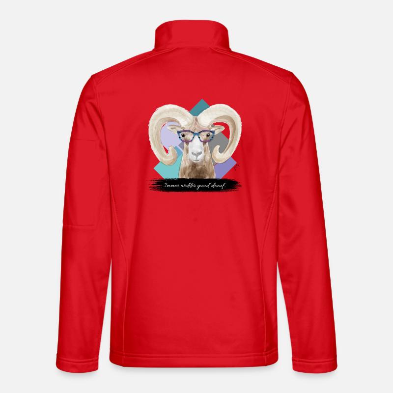 JvG Widder "Immer widder guad drauf." - Unisex Softshelljacke - Rot