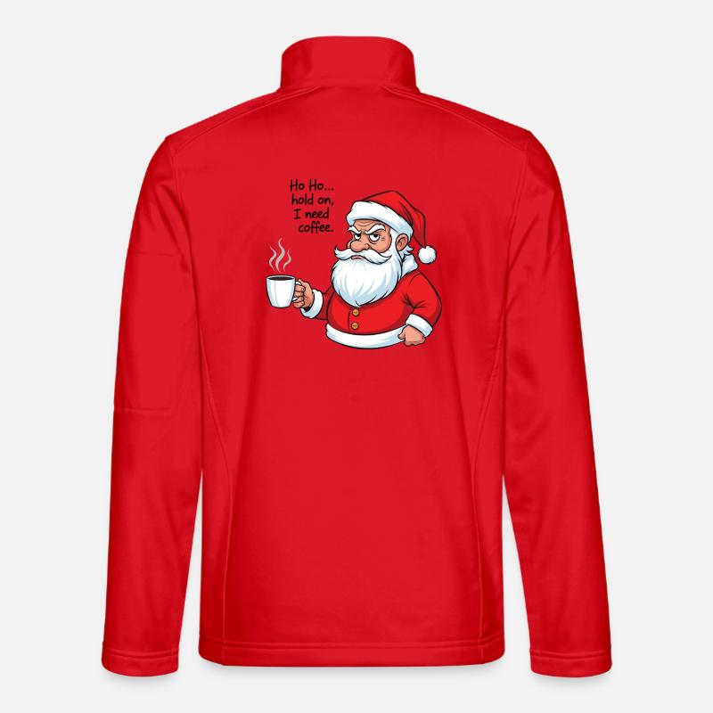 Ho Ho... Ich brauche Kaffee - Unisex Softshelljacke - Rot