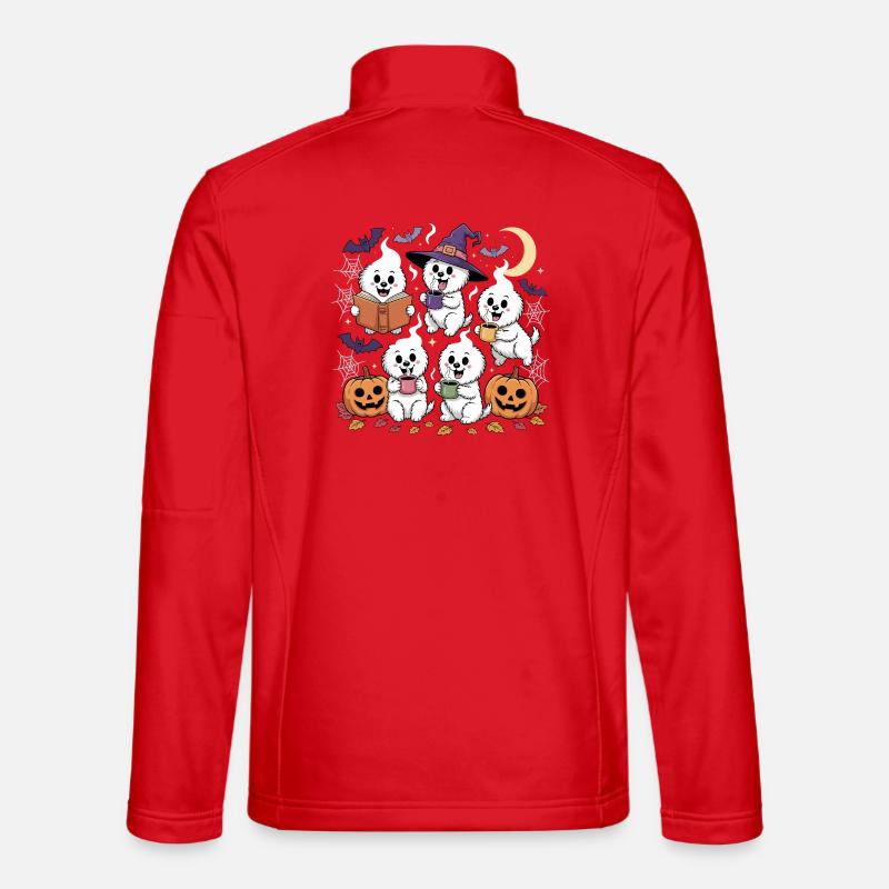 Dogs Reading Book Halloween Coffee Lovers Unisex Softshell Jacket