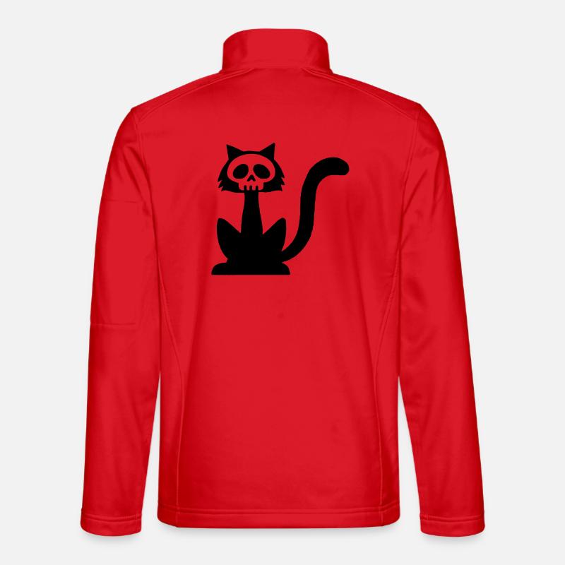 Black Cat Skull Unisex Softshell Jacket