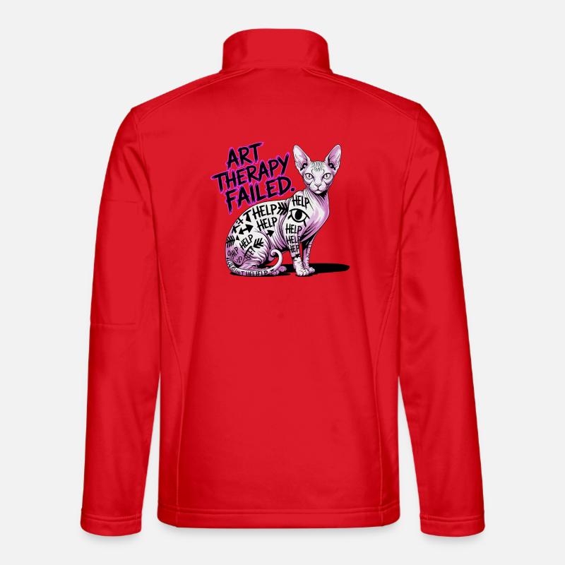 Cat Art Therapy Fail Unisex Softshell Jacket